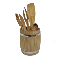 Przybornik dębowy na sztućce